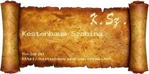 Kestenbaum Szabina névjegykártya